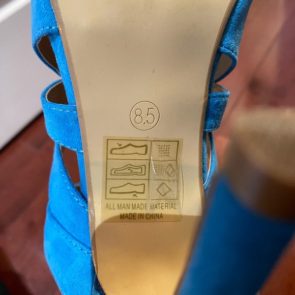 Brand new, bright blue heels stiletto shoes size 8.5 - Picture 7 of 8